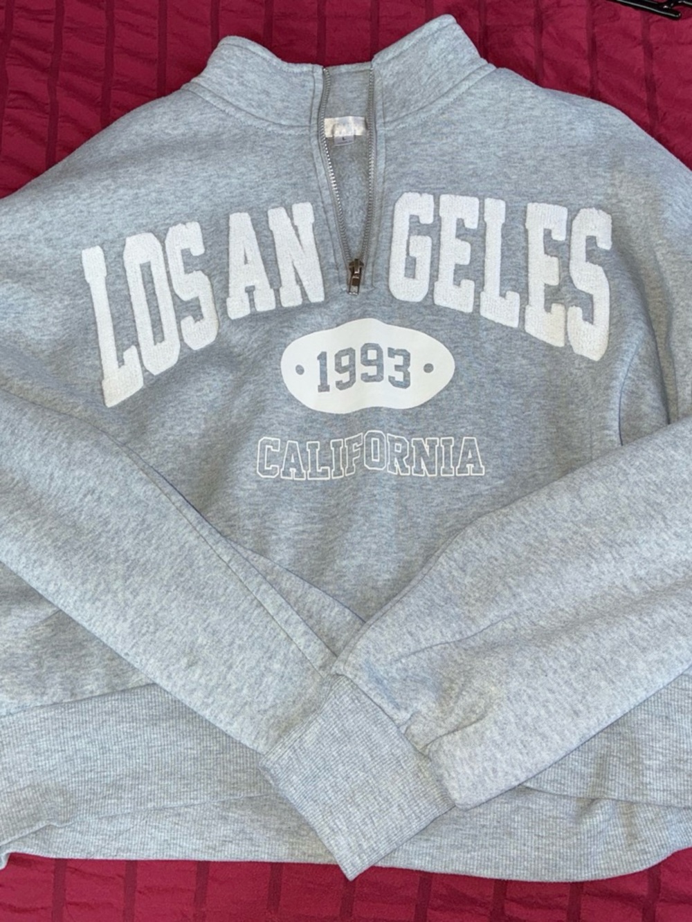 Los Angeles California 1993 Quarter-Zip Men's Sweatshirt - Gray